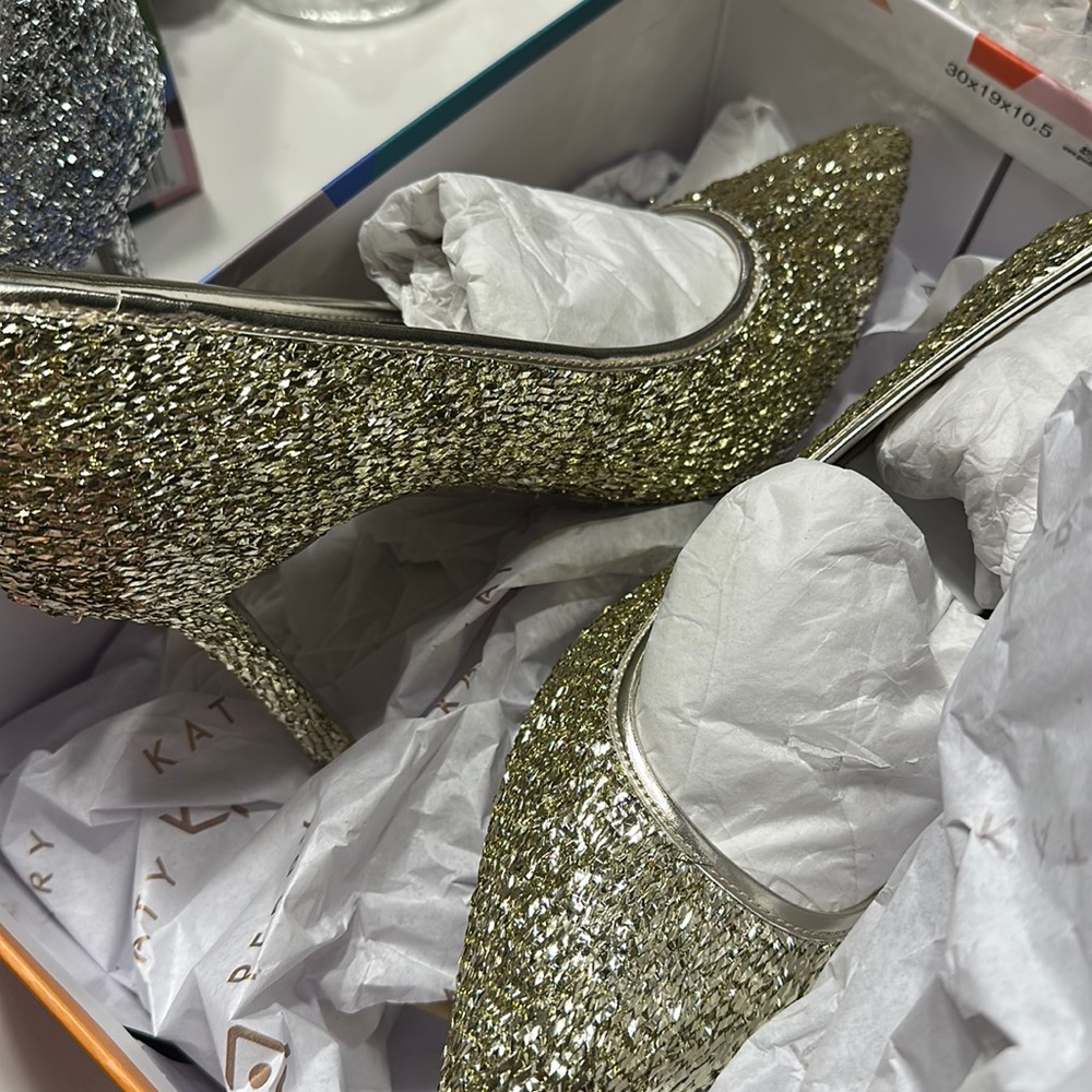 Katy Perry heels-champagne color
